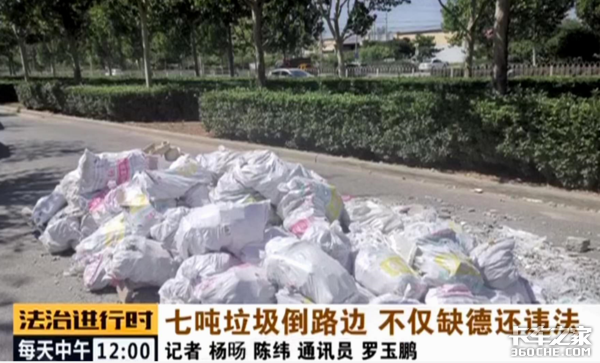 省300元&nbsp;卡友将7吨垃圾倒在路边被刑拘